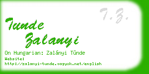 tunde zalanyi business card